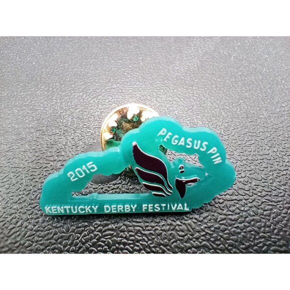 2015 Kentucky Derby Festival Pegasus Pin Collectible Lapel Pin Teal & Red Design - Picture 6 of 13
